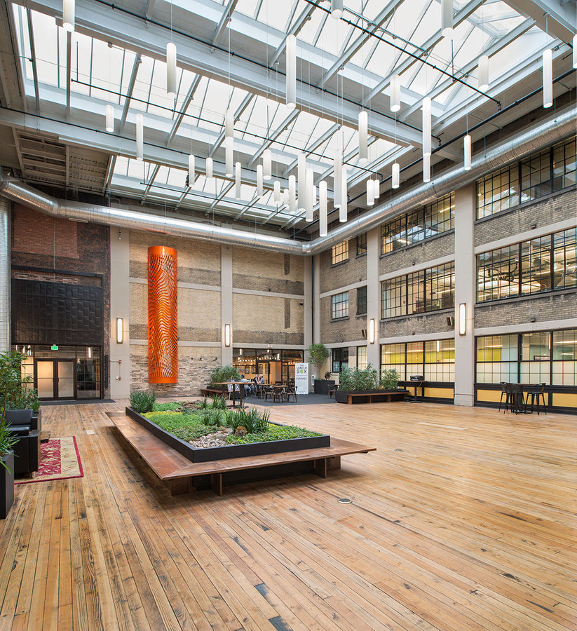 Modular skylights in a public building