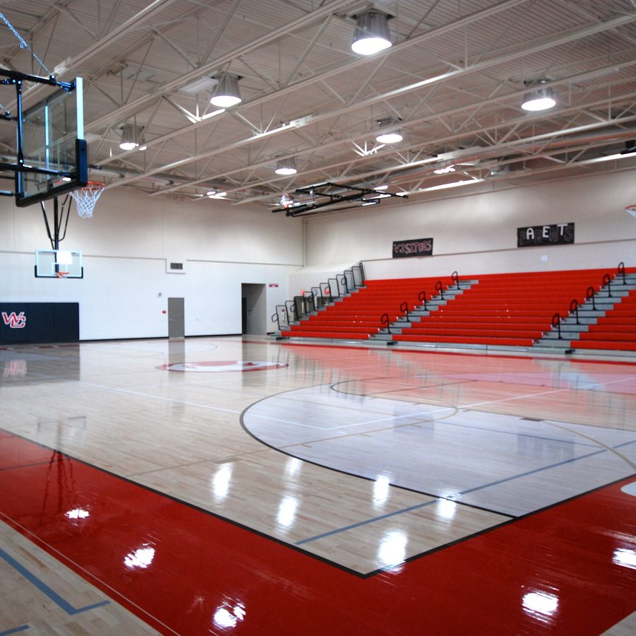 Gymnasium daylit by tubular daylighting devices, Westside Christian High School